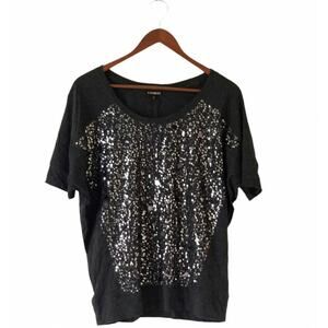 Express, Dark Gray Sequin top - Size M